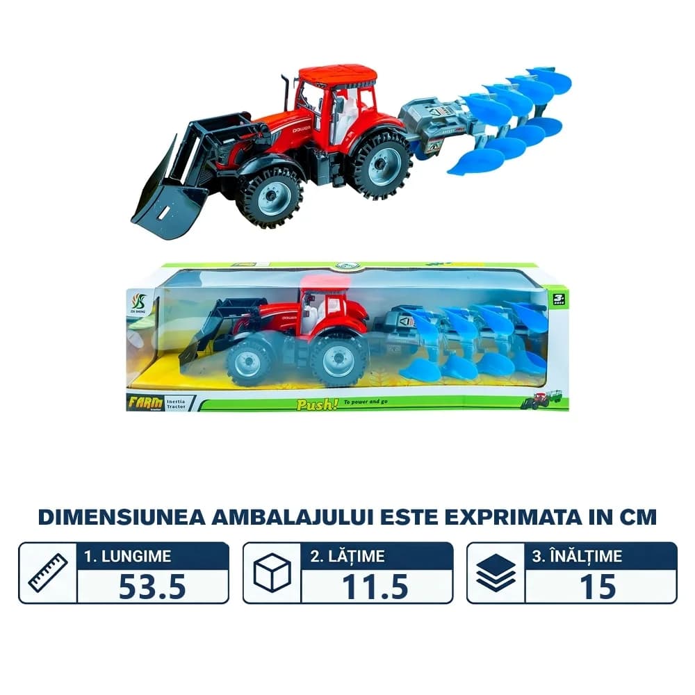 Tractor cu frictiune si plug — miniatură