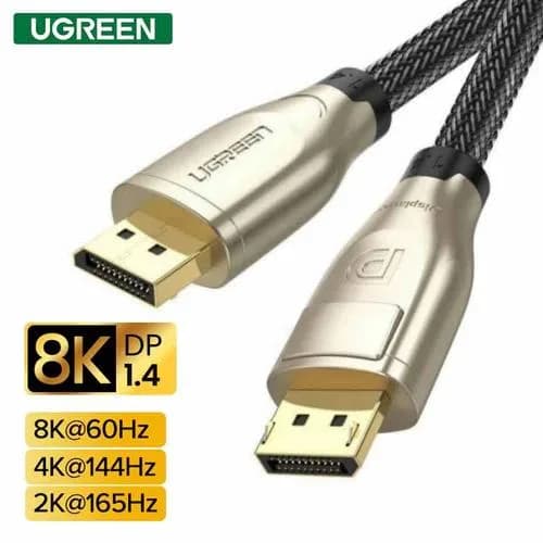 CABLU video Ugreen, "DP112" DP (T) la DP (T) 8K la 60Hz, lungime 1m, braided, negru "60842" - 6957303868421 — miniatură
