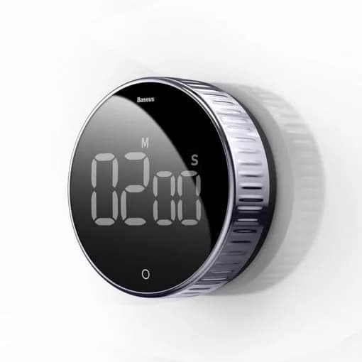 TIMER Baseus Heyo, display LED digital, setare prin rotatie, alarma sonora, magnet, 3 x baterii AAA(nu sunt incluse) "ACDJS-01" - 6953156216129