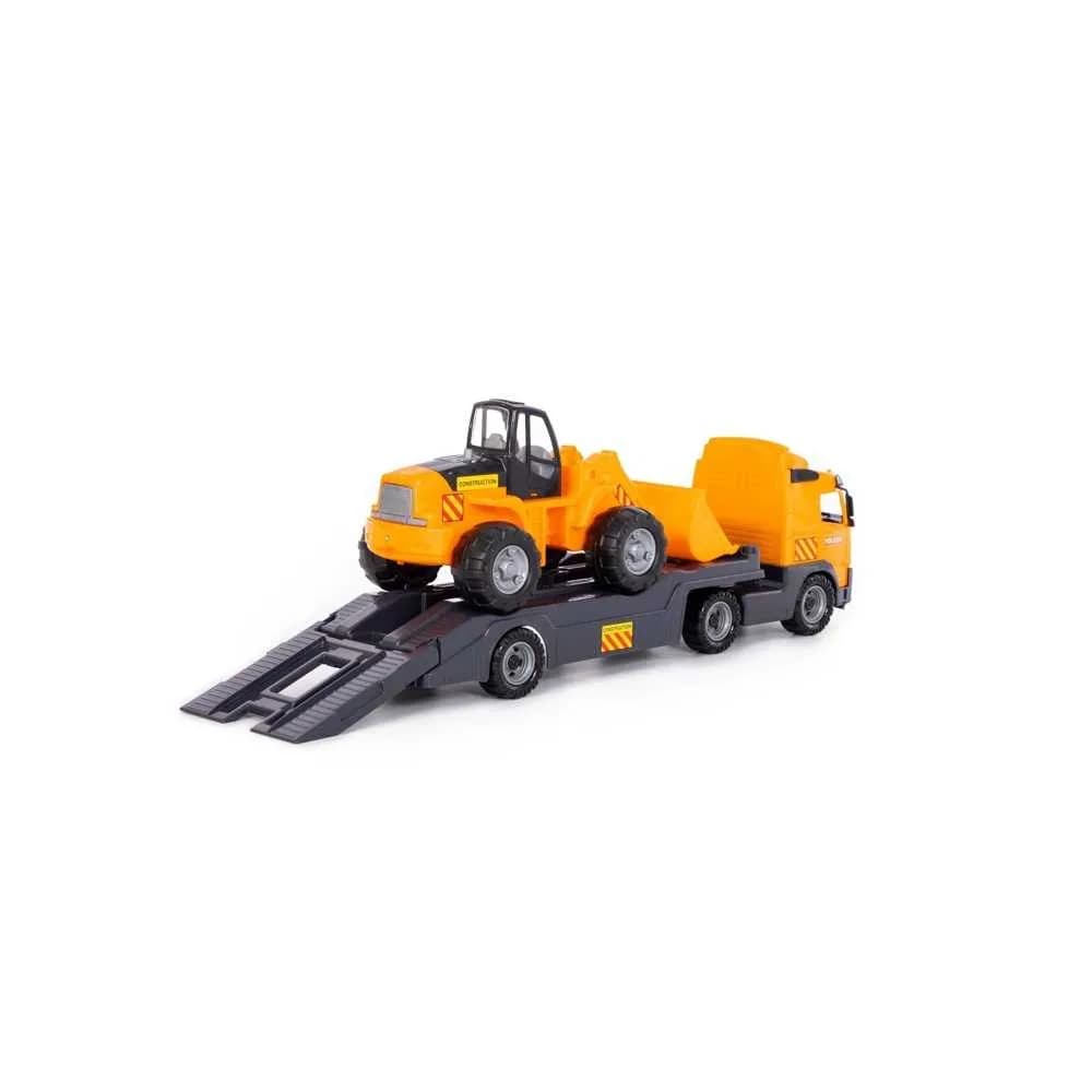 Trailer+excavator - Volvo PowerTruck, 89x19x25 cm, Wader — miniatură