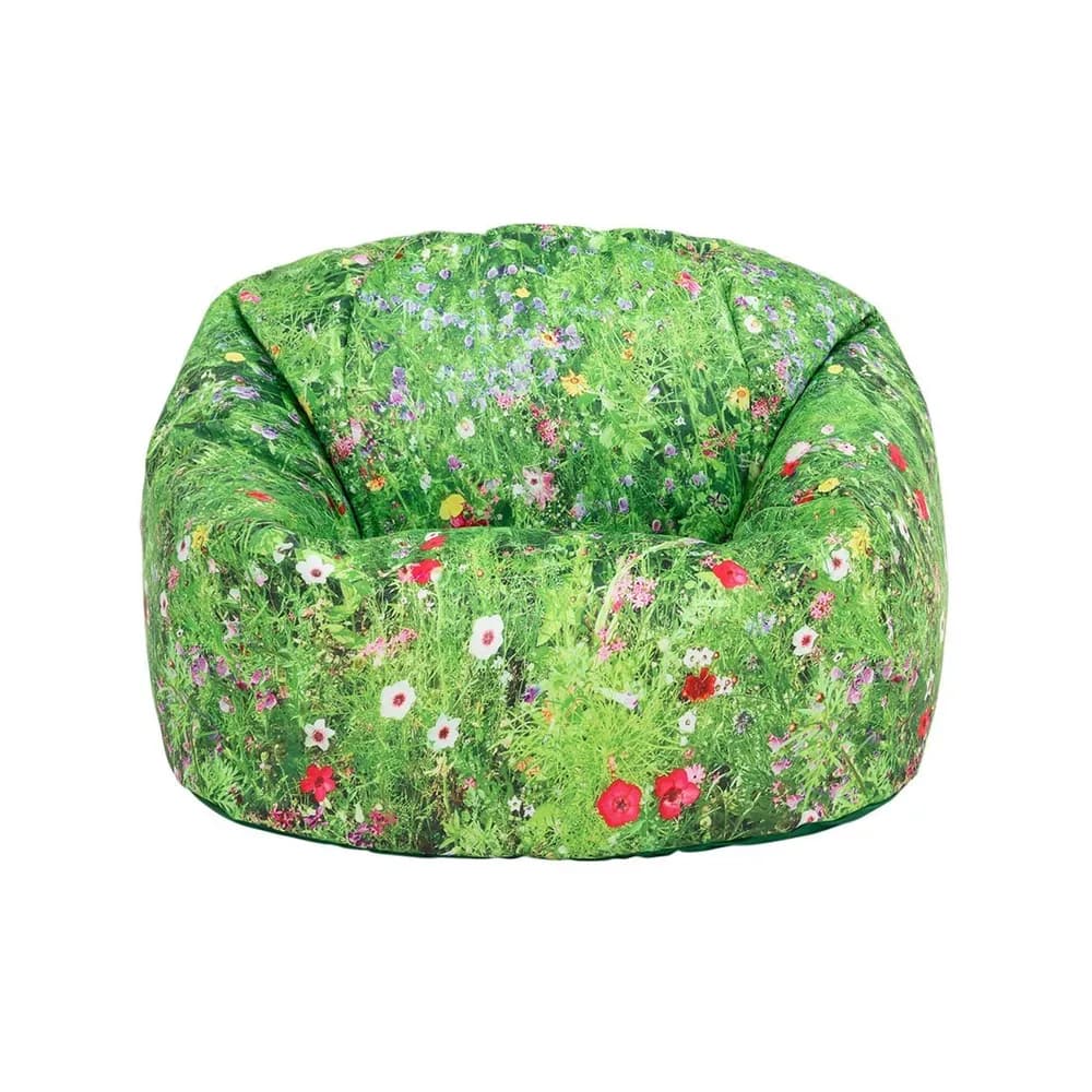 Puf cu imprimeu Pajiște de vară – 62cm x 62cm x 70cm