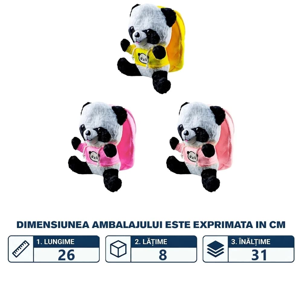 Ghiozdan din plus, Ursulet panda — miniatură