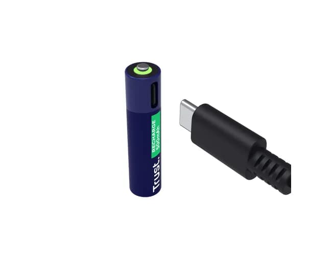 Baterii reincarcabile AAA Trust, incarcate prin USB-C, putere intrare 1.2W, pachet de 4 bucati. — miniatură