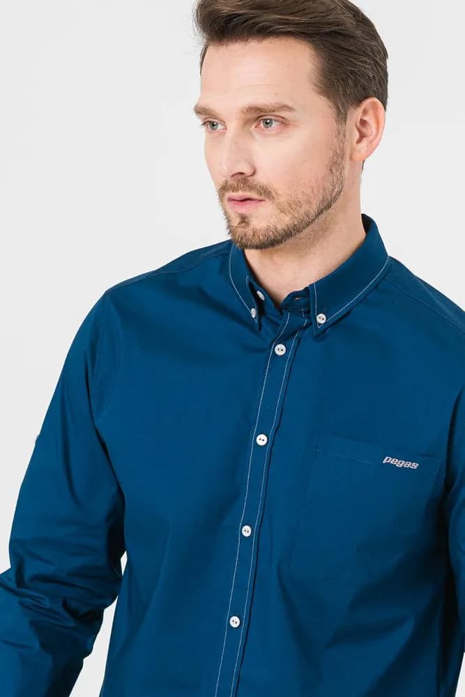 CAMASA CASUAL BARBATI LIGHT NAVY S — miniatură