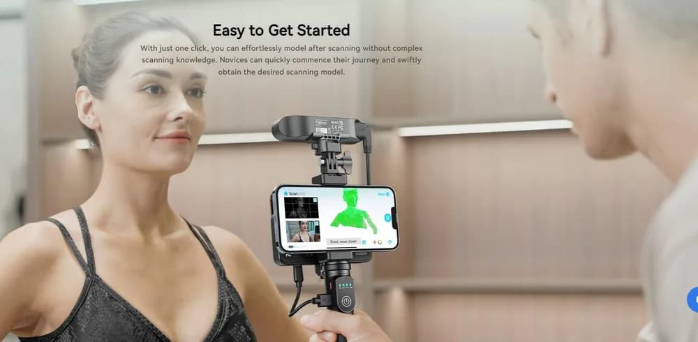 CREALITY 3D SCANNER CR-SCAN FERRET PRO, Rezolutie 3D: 0.16mm, Distanta lucru: 150-700mm, Viteza scanare: 30fps, Acuratete: 0.1mm, Conectivitate wireless WI-FI6, Durata sesiune max: 2.5h, Capacitate acumulator: 5000mAh, Sisteme de operare: IOS, Windows, Android, raza single capture: 560x820mm — miniatură