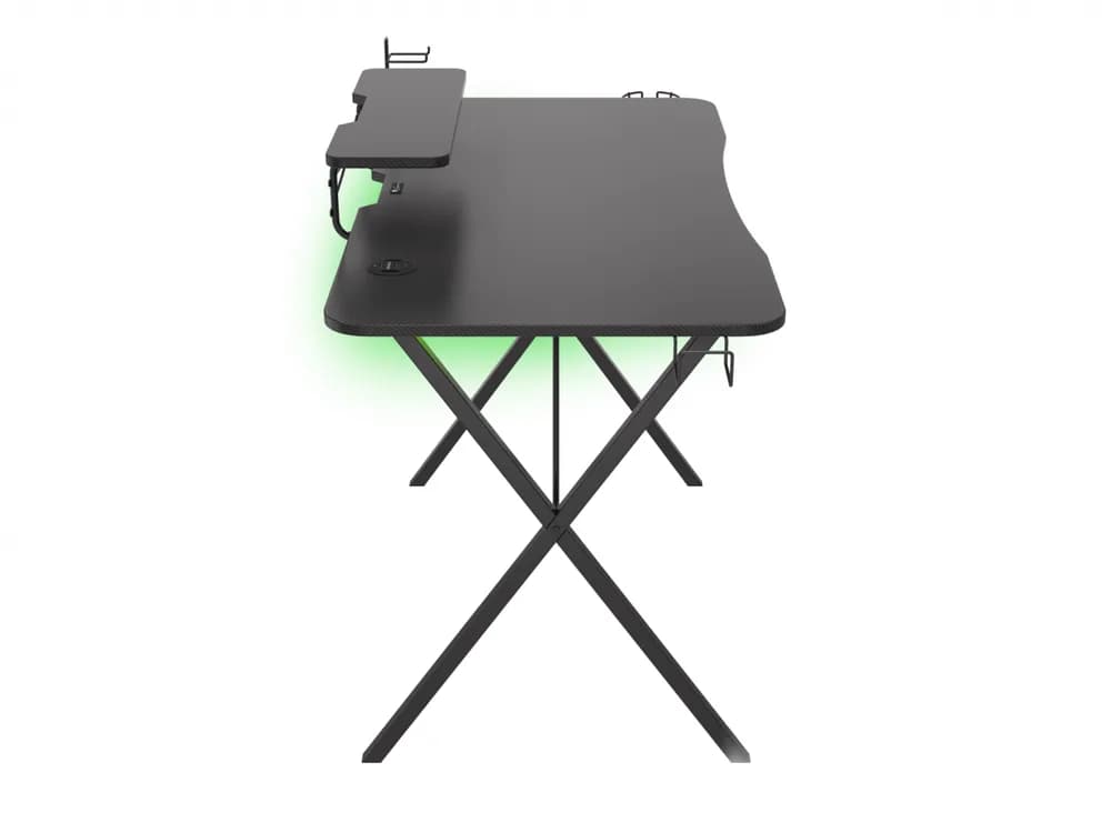 Birou gaming Genesis Holm 300, MDF, suporta pana la 60kg, iluminare RGB, negru — miniatură