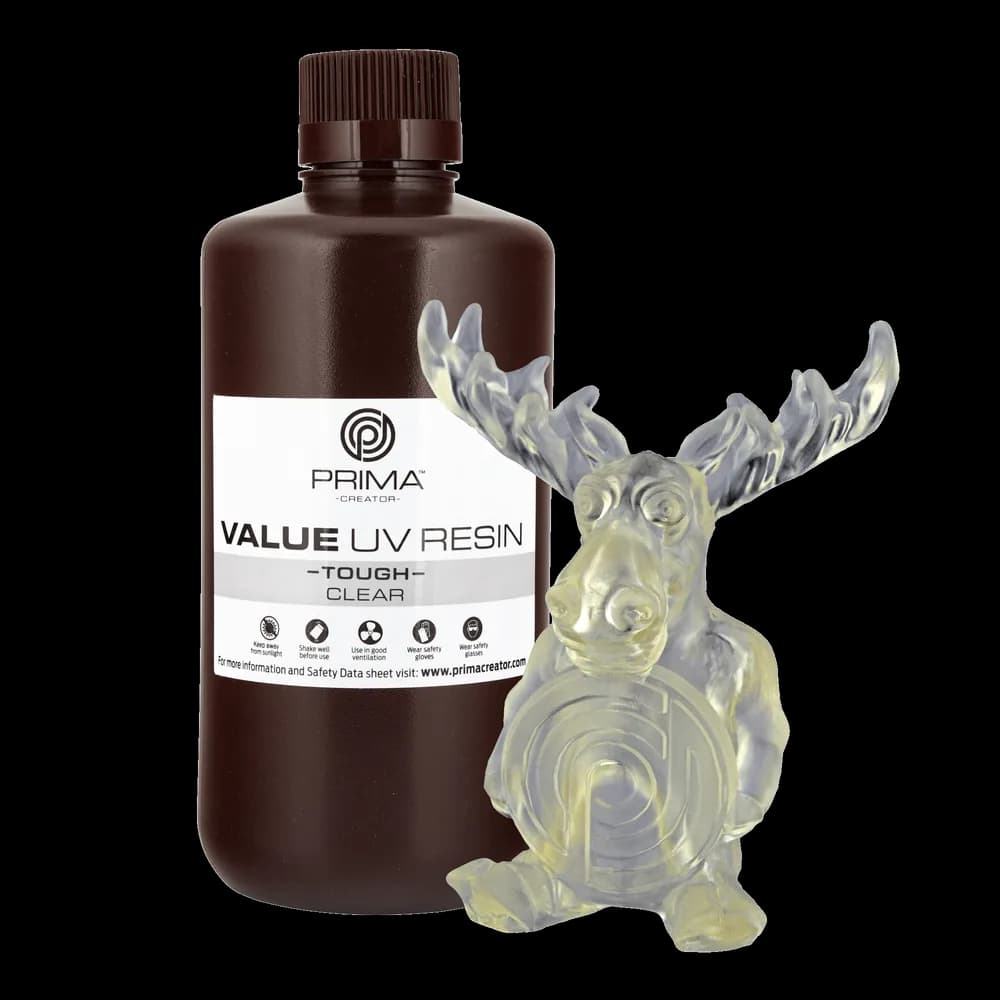 Rășină 3D PrimaCreator Value Tough UV (ABS Like) – 1 kg – Clear