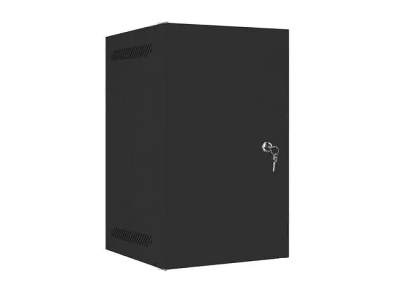 Dulap rack 10" perete 9U / 280x310 pentru auto-asamblare, cu ușă metalică, negru (flat pack)