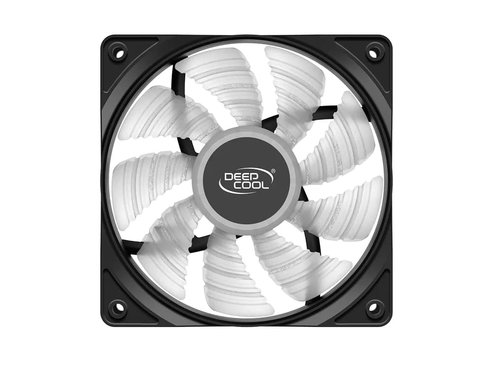VENTILATOR DEEPCOOL PC RF120W, 120x120x25 mm, 4 white LED, Hydro Bearing, "DP-FLED-RF120-WH" — miniatură