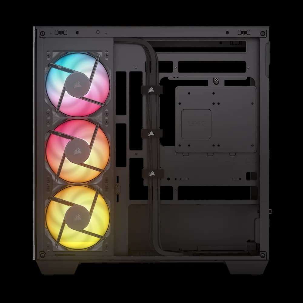 Carcasa Corsair 2800X RS-R ARGB, Micro-ATX, cu 3 ventilatoare incluse RS120-R ARGB, Negru "CC-9011347-WW" — miniatură