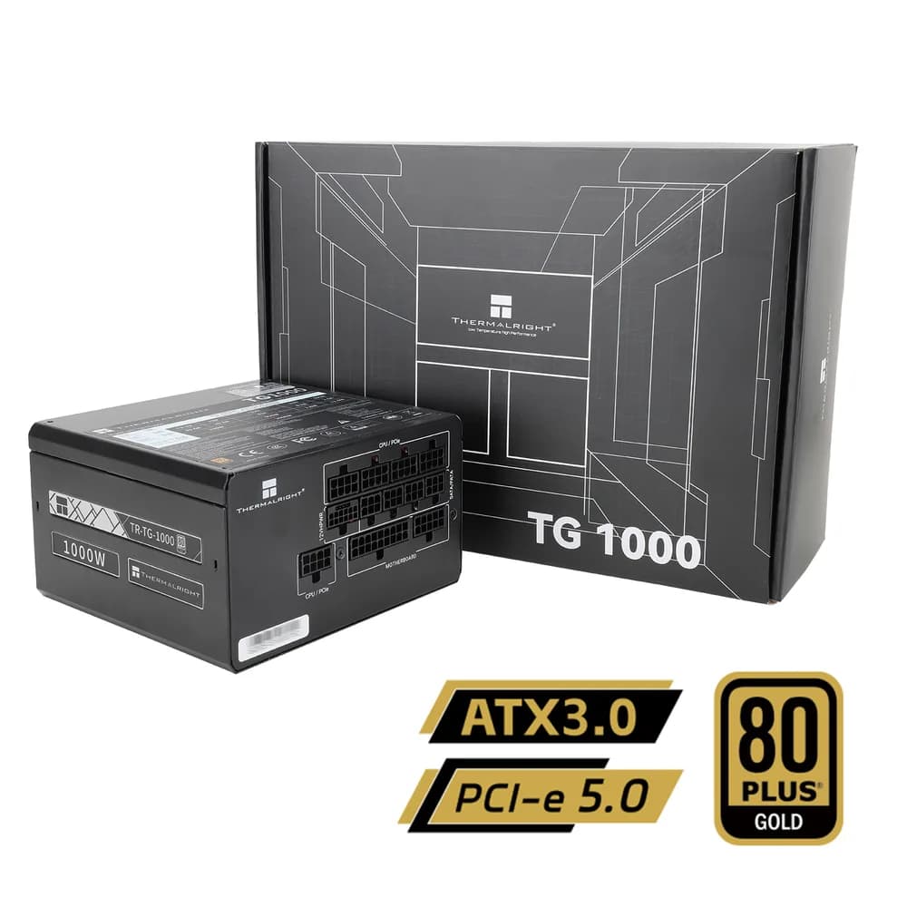 SURSA Thermalright, 1000W, certificare 80 Plus Gold, modular, fan 120mm, negru, "TR-TG 1000" — miniatură
