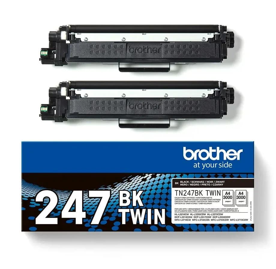 Dual-Pack Original Brother Black, TN247BKTWIN, pentru HL-L3210|L3270|DCP-L3510|L3550|MFC-L3730|L3770, 3K, "TN247BKTWIN" — miniatură