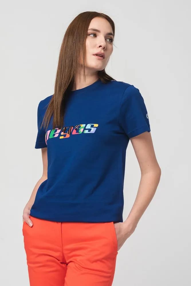 TRICOU LOGO MULTICOLOR FEMEI ROYAL BLUE-XS — miniatură