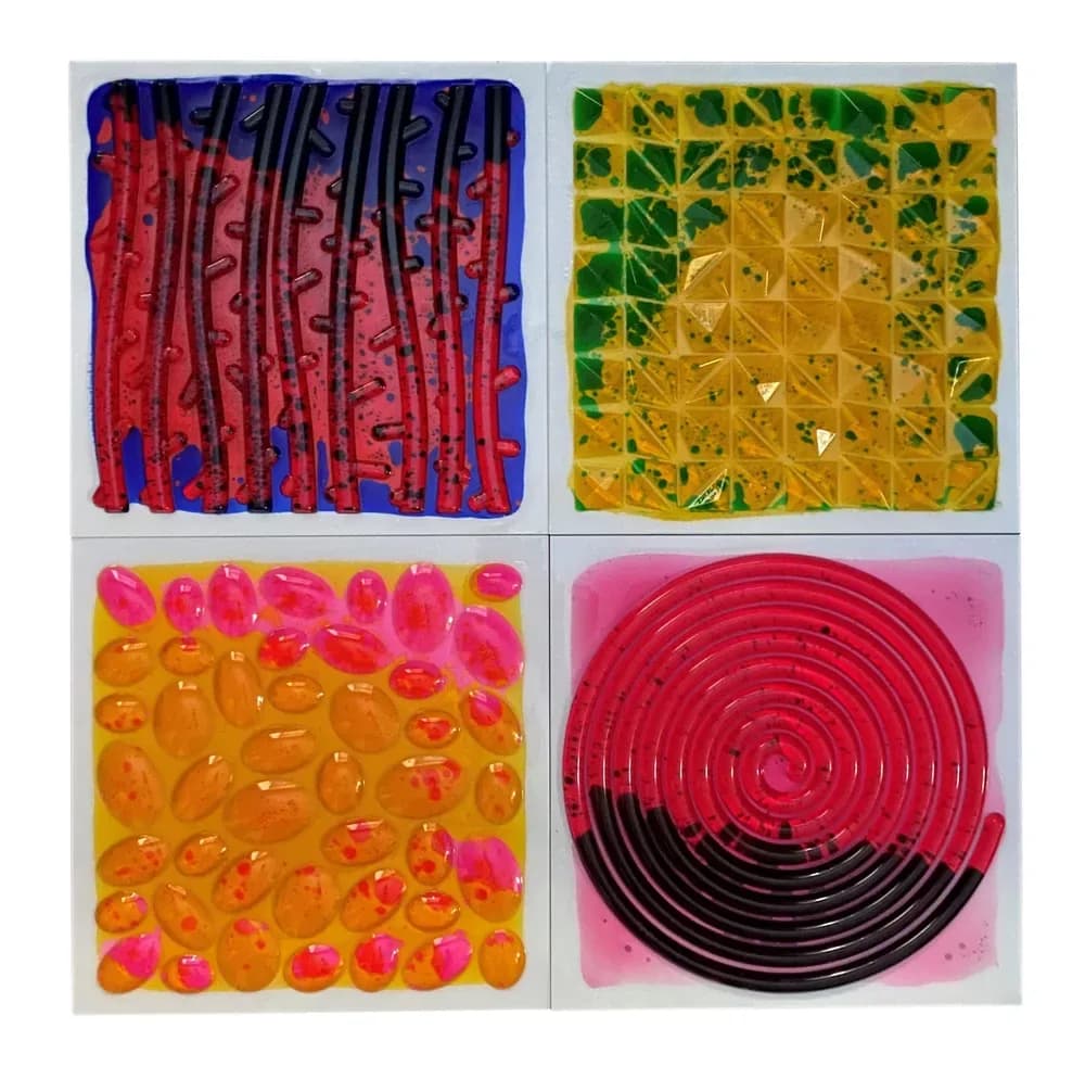 Plăci Senzoriale Texturate cu Lichid pentru Masaj Set de 4 – 30cm — miniatură
