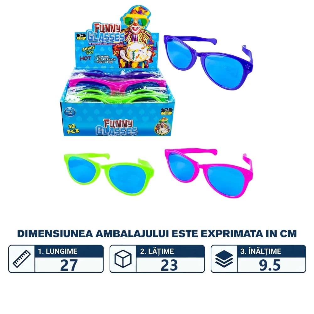 Ochelari party, Jumbo size, 12 buc/set — miniatură