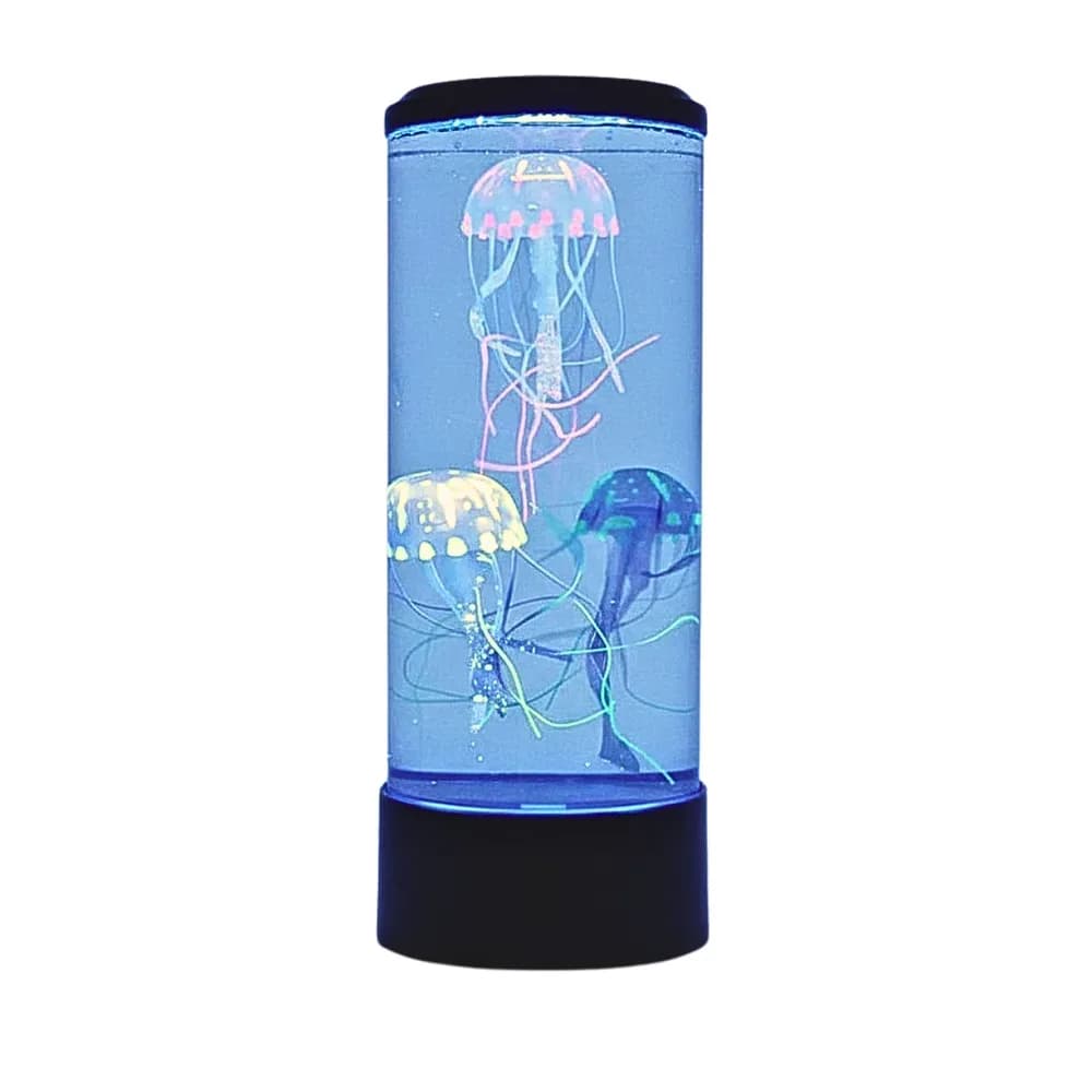 Acvariu cu meduze, rotund, negru (alimentare USB)