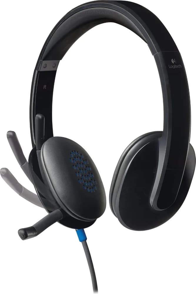 CASTI Logitech, "H540", cu fir, standard, utilizare multimedia, call center, microfon pe brat, conectare prin USB 2.0, negru, "981-000480" — miniatură