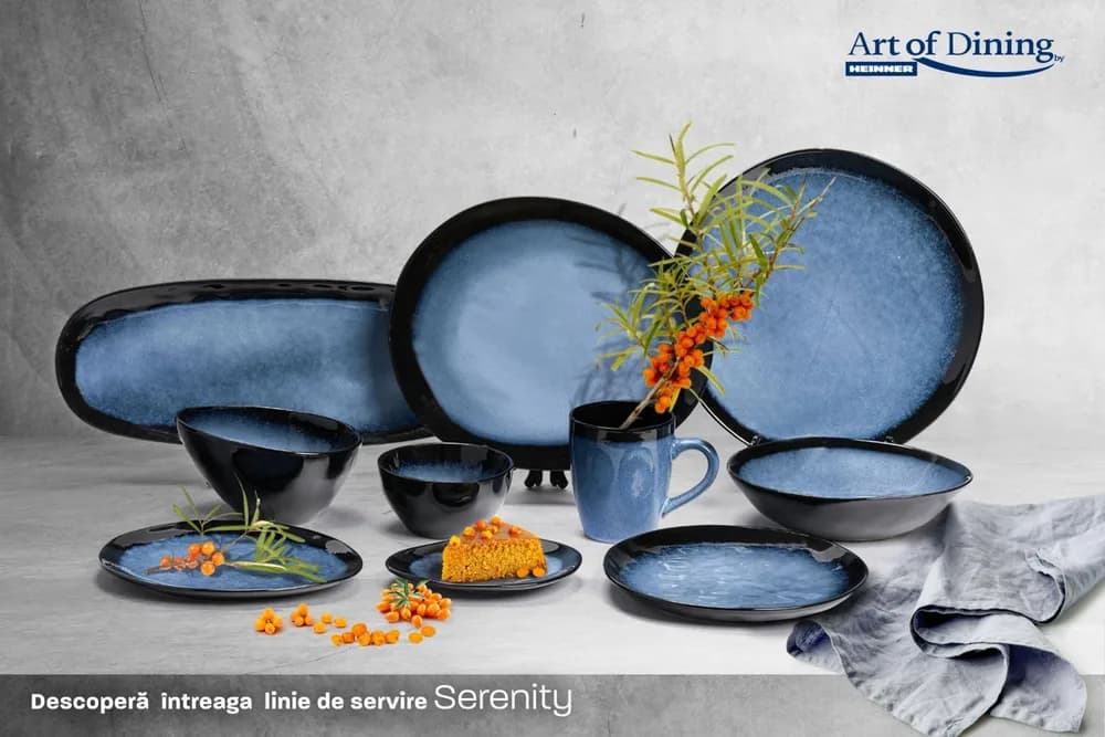 SET 4 FARFURII OVALE CERAMICA 28 CM, SERENITY, ART OF DINING BY HEINNER — miniatură