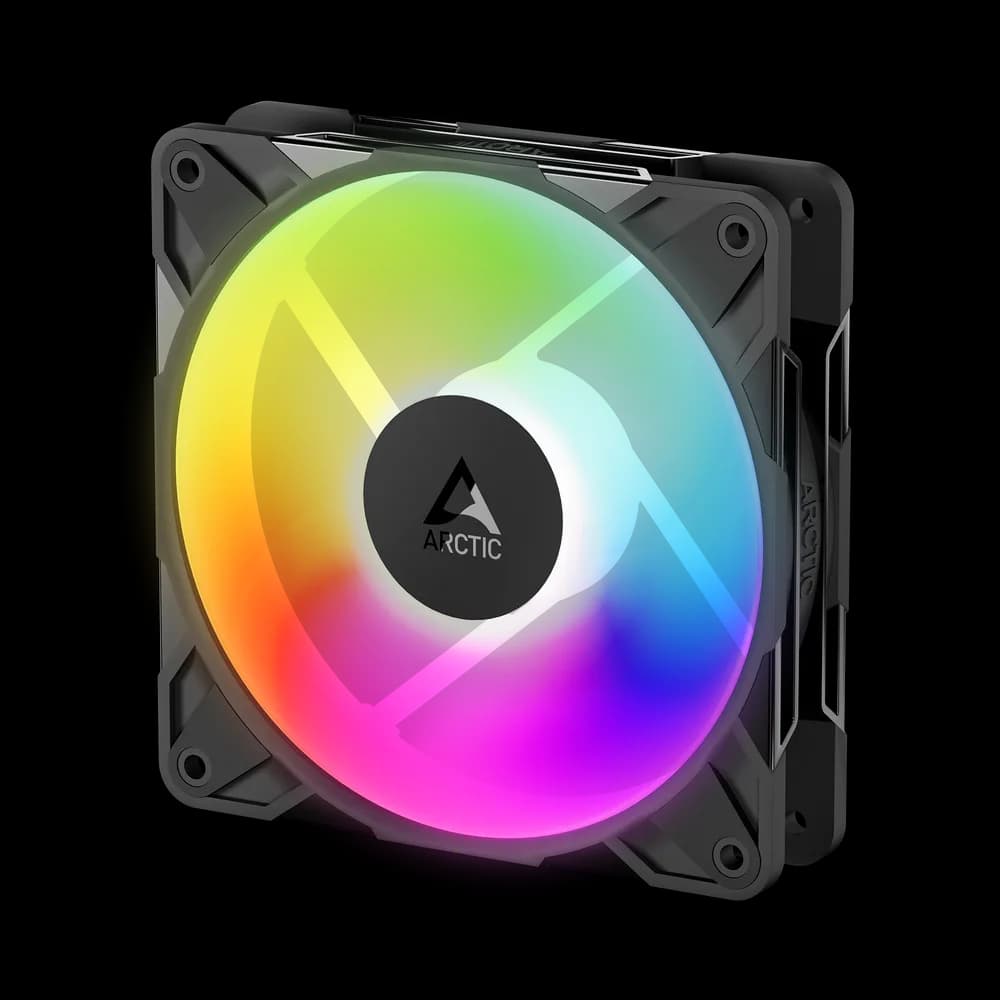 Ventilator Arctic "P12 Pro Reverse A-RGB", 120mm, 400 - 2500 rpm, FDB, 110 cfm, 4-Pin Fan Plug + 4-Pin Socket, negru, "ACFAN00322A"