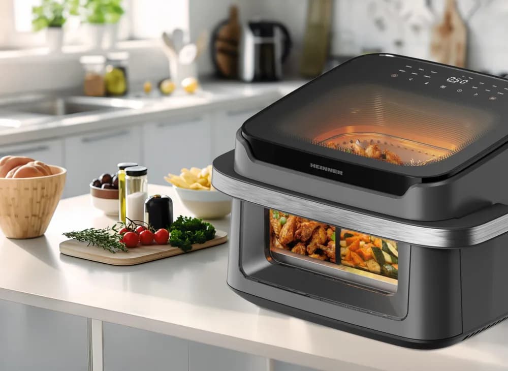 FRITEUZA DUBLA CU AER CALD HEINNER AirBake Revolution HAF-C10DB22GREY — miniatură
