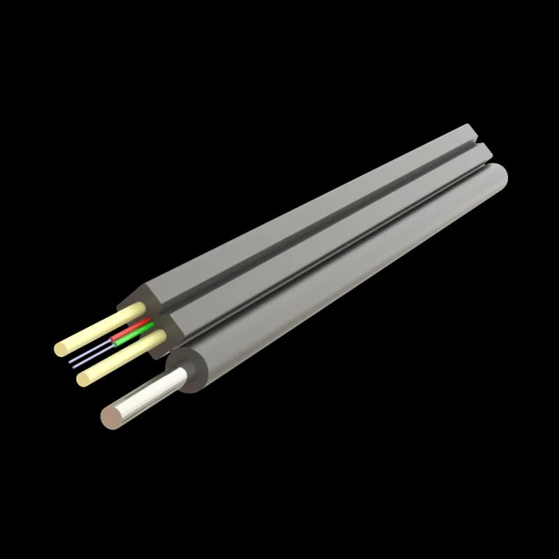 Cablu fibra optica 2 fibre flat drop SM, 600N, cu sufa, intarziere la flacara, protectie apa, LSZH, int/ext - SAMM "002F-U-(ZN-2P)HT-1x2-A2"