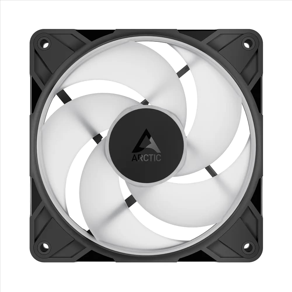 Set 3 ventilatoare Arctic "P12 Pro Reverse A-RGB - 3 Pack", 120mm, 500 - 3000 RPM, FDB, 73 cfm, 4-Pin Fan Plug + 4-Pin/3-Pin A-RGB Plug + 3-Pin Socket, negru, "ACFAN00333A" — miniatură