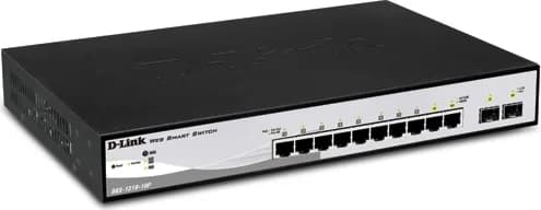 SWITCH PoE D-LINK Smart 8 porturi Gigabit (8 PoE) + 2 porturi SFP, IEEE 802.3af/at, carcasa metalica, "DGS-1210-10P"