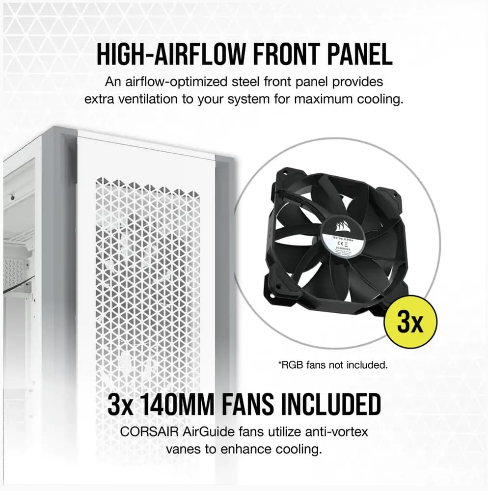 Carcasa Corsair 7000D AIRFLOW, RGB, Full Tower, White — miniatură
