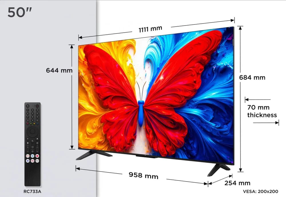 Televizor TCL QLED 50S5L, 126 cm, Smart Android TV, Full HD, Clasa F (Model 2026) — miniatură