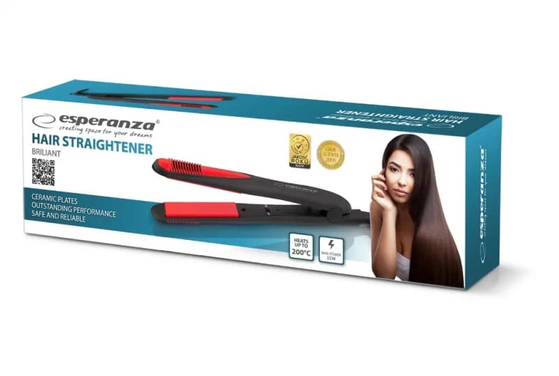 Placa de indreptat parul Esperanza Brilliant EBP004 35W Negru "EBP004" — miniatură