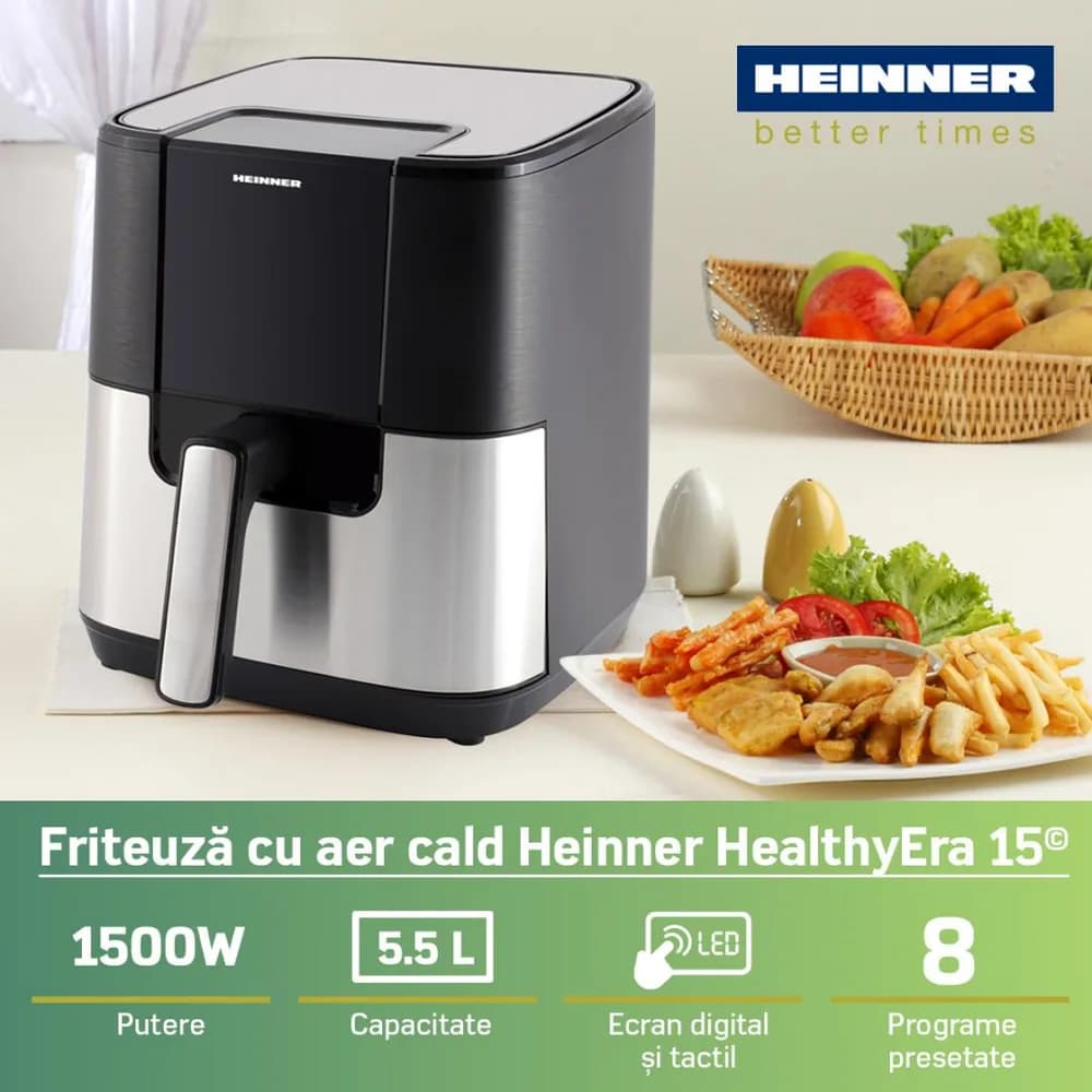 FRITEUZA AER CALD HEINNER HEALTHYERA 15 HAF-H6BKS1500 — miniatură