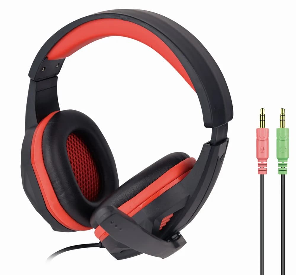 KIT 4-in-1 GEMBIRD, gaming, cu fir, tastatura 104 taste (+ 8 taste multimedia) + mouse 2400dpi 4 butoane + casti cu mic 2x3.5" + pad 300x250mm, USB, black "GGS-UMG4-02" — miniatură