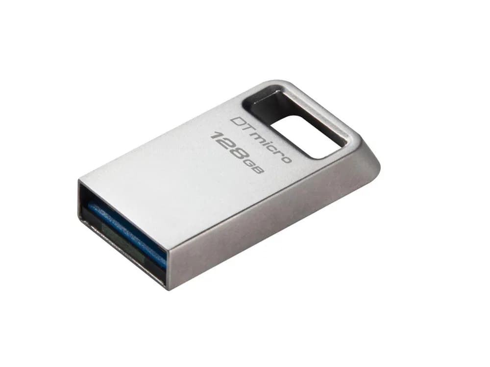 Memorie USB Kingston DataTraveler Micro 128 GB, USB 3.2, Argintiu — miniatură