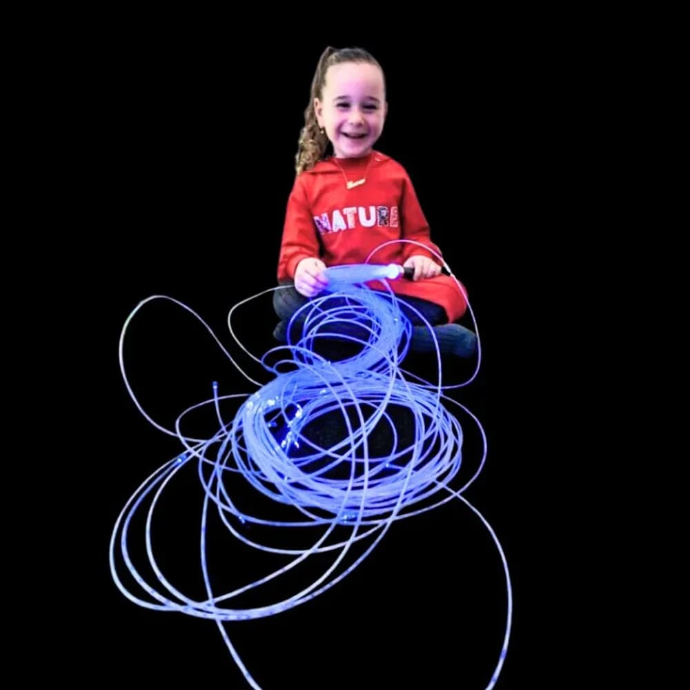 Baghetă cu fibră optică și fire luminoase, 1,5 m — miniatură