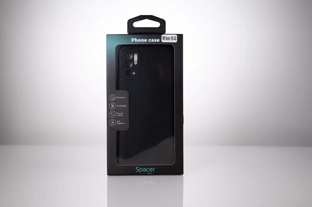Husa Xiaomi Redmi Note 10 S Spacer, negru, grosime 2mm, material flexibil silicon + interior cu microfibra "SPPC-XI-RM-N10S-SLK" — miniatură