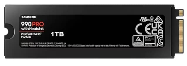 SSD Samsung 990 Pro, 1TB, PCIe 4.0, NVMe, M.2, Heatsink "MZ-V9P1T0GW" — miniatură