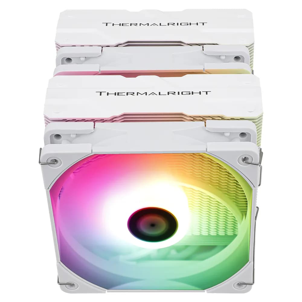 COOLER Thermalright "Peerless Assassin 120 White ARGB" dual tower,skt. Intel si AMD, racire cu aer, vent. 2 x 120mm, 1550 rpm, 6 heatpipes, inaltime 157mm, ARGB,"Peerless Assassin 120 White ARGB" — miniatură