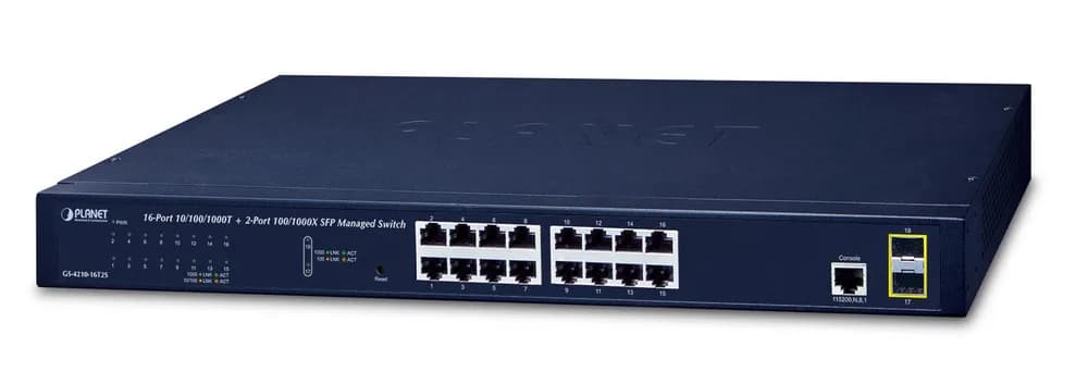 NET SWITCH 16PORT 1000M/GS-4210-16T2S PLANET "GS-4210-16T2S"