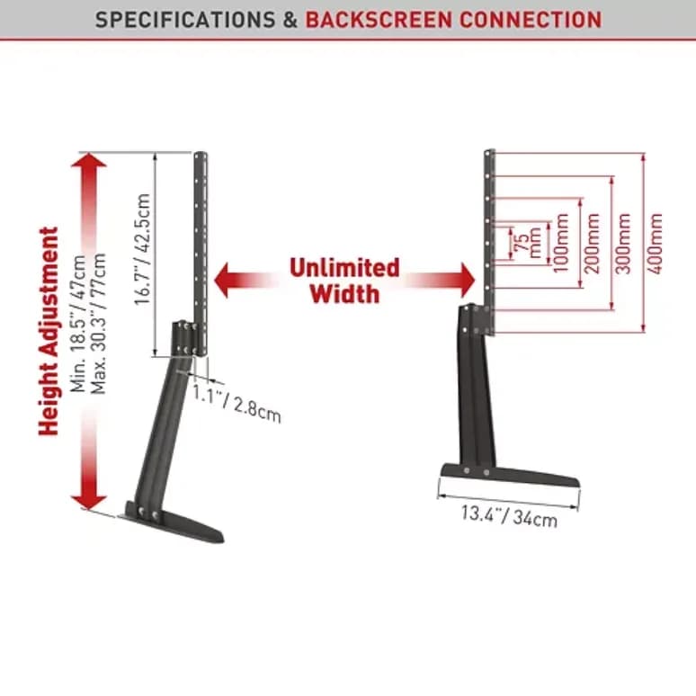 Suport TV de birou, Barkan S40, Fix, 32"-70", VESA 800x400, suporta pana la 50kg, Negru — miniatură