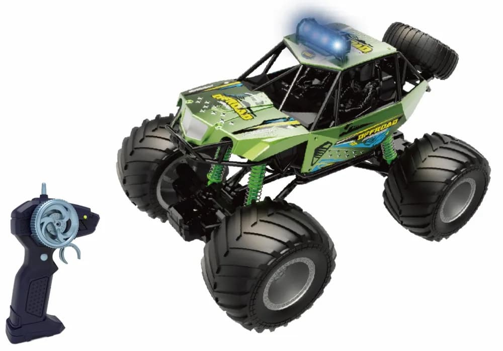 MASINUTA CU TELECOMANDA BIG FOOT, SCARA 1/10, 44CM, DIVERSE CULORI- ALBASTRU SI VERDE — miniatură