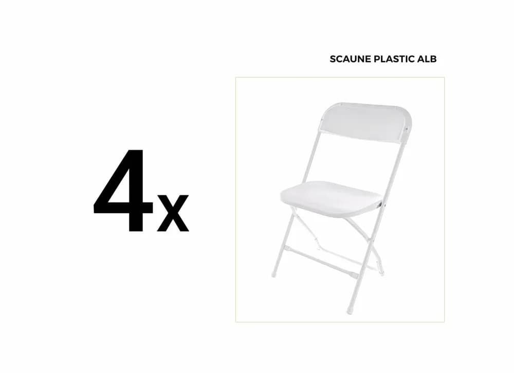 HEINNER SET MASA CU 4 SCAUNE PLASTIC PLIABILE — miniatură