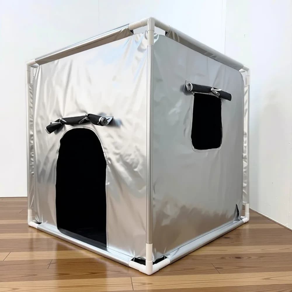 Cort-bârlog întunecat 1m x 1m — miniatură