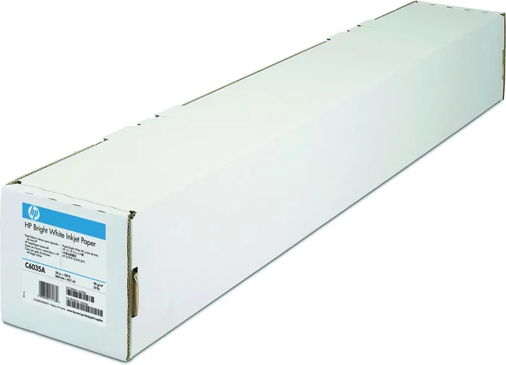 HP Bright White Inkjet Paper 4.7 mil, 90 g/m² (24 lbs), 610 mm x 45.7 m