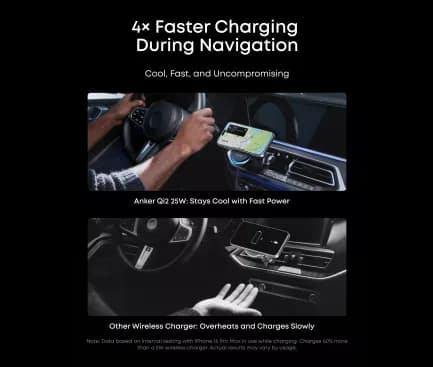 Alimentator auto Anker Prime, 48W max prin USB-C, 25W wireless, iluminare, 1 x USB-C, 1 x USB-A, 1 x wireless magnetic, negru, "B2933H11" - 0194644238384 — miniatură