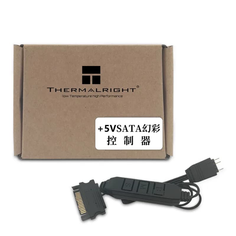 Fan RGB Controller Thermalright, 5V, conector SATA, RGHB Connector + 5V 3 pin , negru, "RGB Fan Controller 5v" — miniatură