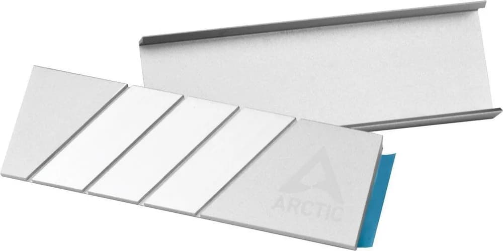Cooler pasiv pentru SSD Arctic "M2 Pro", 2x thermal pad inclus, Aluminiu, compatibil SSD M.2, argintiu, "ACOTH00002A" — miniatură