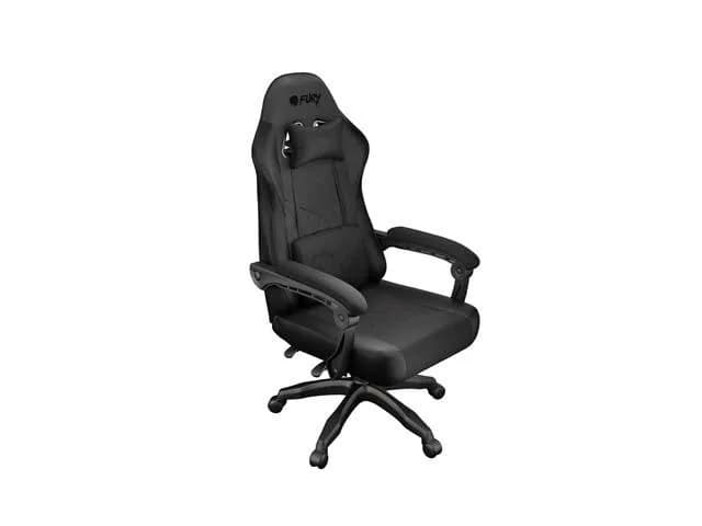 Scaun gaming FURY SHINAI S2, material piele ecologica+fabric, reglabil pe inaltime, greutate maxima suportata 120 kg, inaltime scaun reglabil 42 - 49 cm, spatar ajustabil 135°, dimensiuni roti 51mm, echipat cu piston cu gaz clasa 3, negru