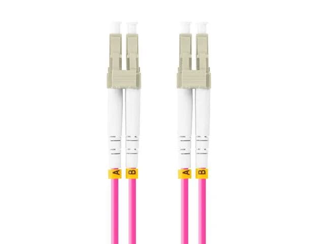 Patch cord fibră MM LC/UPC-LC/UPC duplex 1 m LSZH OM4 50/125 3,0 mm violet