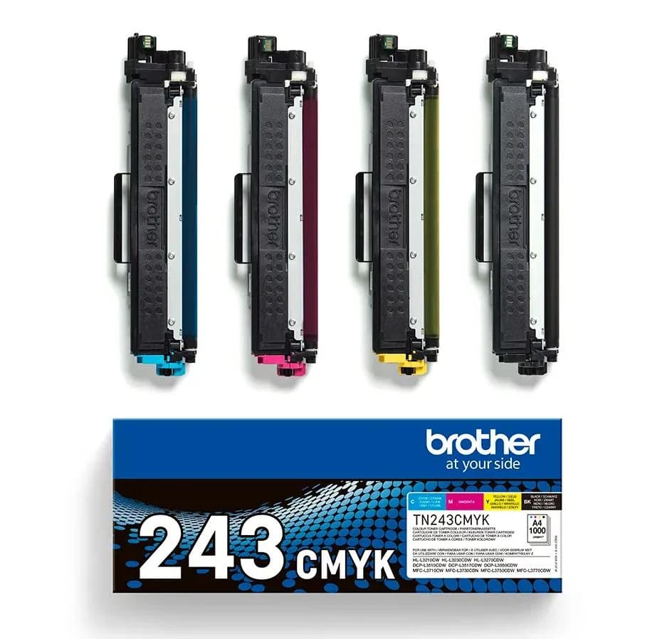 Combo-Pack Original Brother CMYK, TN243CMYK, pentru HL-L3210|L3270|DCP-L3510|L3550|MFC-L3730|L3770, 1K, "TN243CMYK" — miniatură