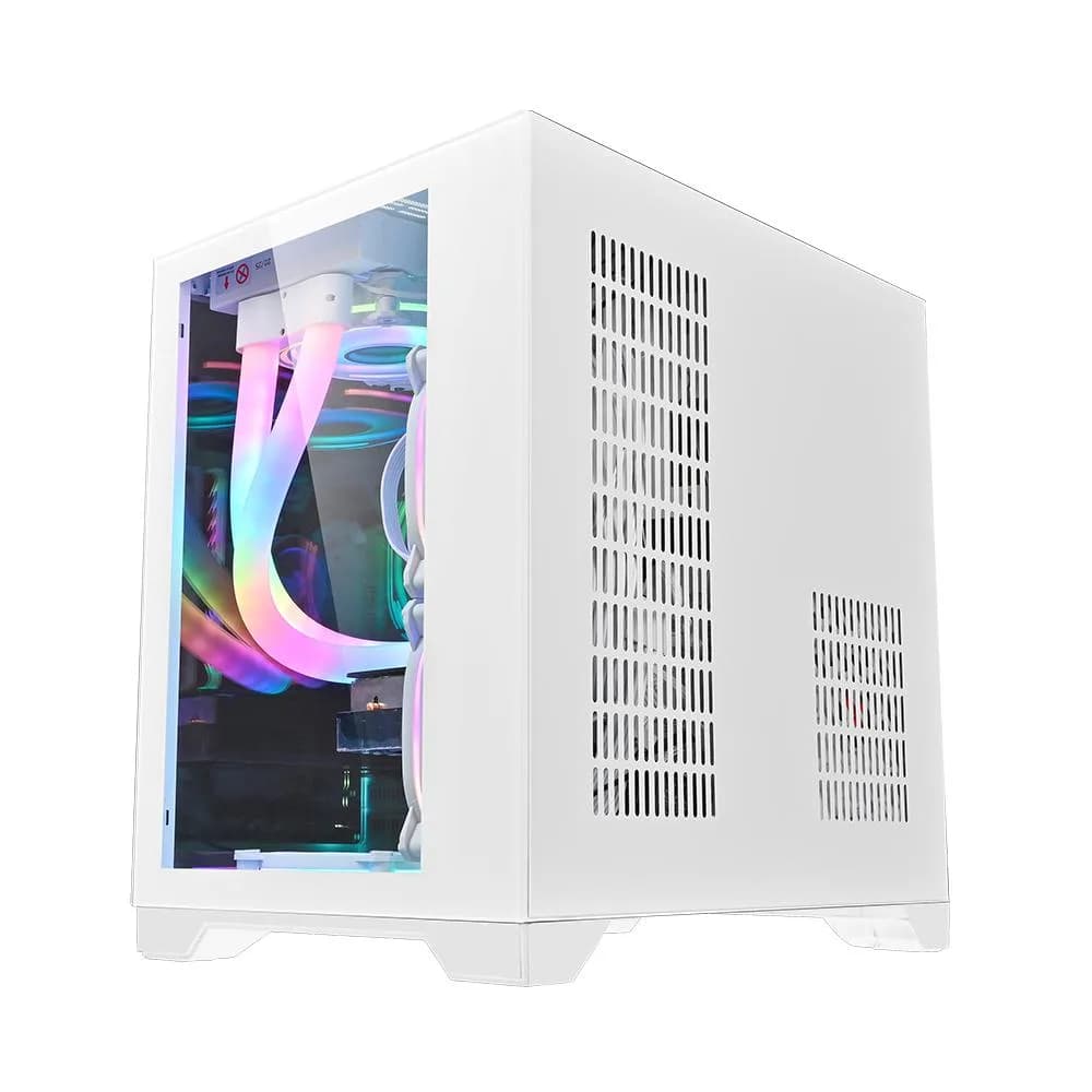 Carcasa 1st PLAYER MV5, RGB, Cube Tower, White — miniatură